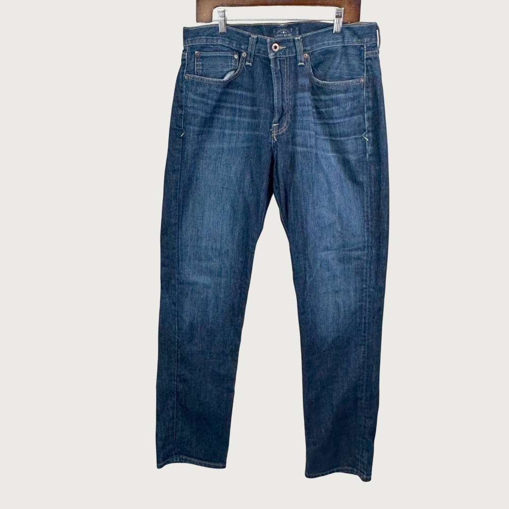 Lucky Brand 121 Heritage Slim Jeans 33x32 Dark Wash Denim Classic Americana